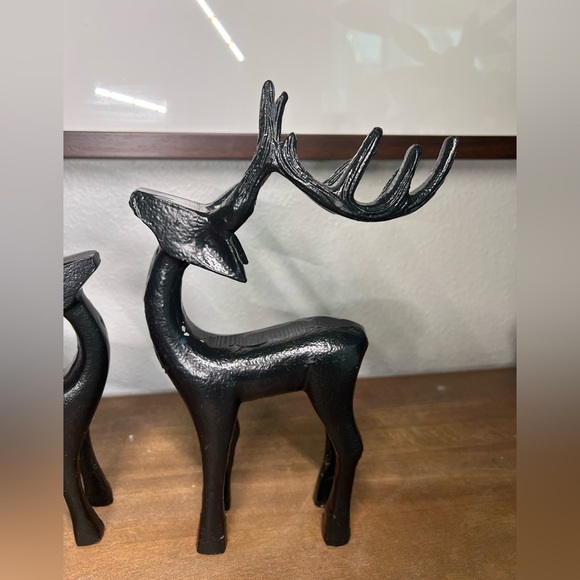 Set of 3 Black Metal Modern Traditional Reindeer - Picture 3 of 6